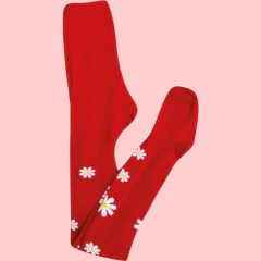Meia Calça Margarida Vermelha - Cantarola - comprar online