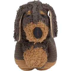 Cesto decorativo infantil em formato de cachorro da linha Dogs Sparky, nas cores marrom e bege, da marca Lorena Canals.