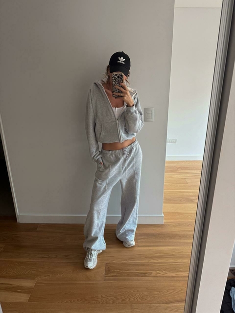 BUZO DARCY GRIS CON CIERRE - comprar online