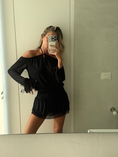 VESTIDO GAIA NEGRO - tul forrado - - Las Pochis