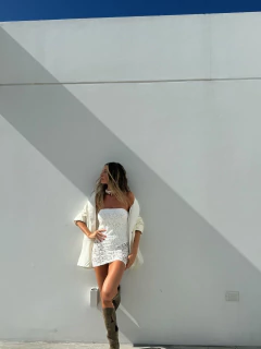 VESTIDO STRAPLES CON BODY WHITE - Las Pochis