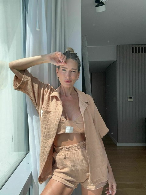 CAMISA + TOP TROPICAL TOSTADO