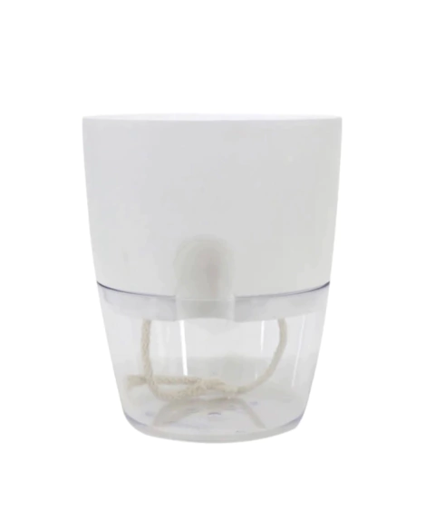 Vaso Acqua Auto Irrigável 12x14 cm Branco – Marca Vasart: Praticidade e Estilo para suas Plantas
