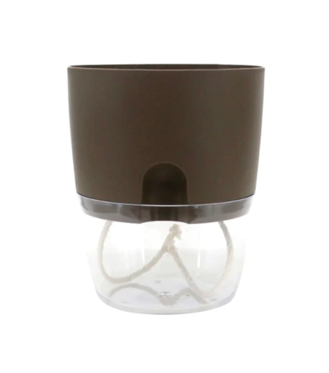 Vaso Acqua Auto Irrigável 12x14 cm Taupe – Marca Vasart: Praticidade e Estilo para suas Plantas