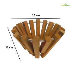 Cachepot Cone P (Vasado no Fundo) - 13 x 11 cm - Madeira Peroba de Demolição