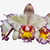 Orquídea Cattleya Blc. Toshie Aoki Carmela x Erin Kobayashi Lahaina Gold com pétalas brancas e bordas roxas, exibindo um centro amarelo vibrante.