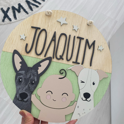 Placa Maternidade personalizada [SEUS CACHORRINHOS] - comprar online