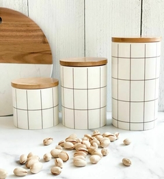 FRASCO CERAMICA RAYAS BAMBU L - comprar online