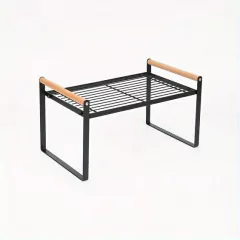 REPISA ORGANIZADOR METAL MANIJA MADERA NEGRO