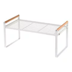 REPISA ORGANIZADOR METAL MANIJA MADERA BLANCO - comprar online