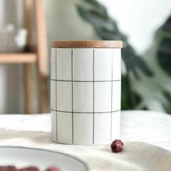 FRASCO CERAMICA RAYAS BAMBU M