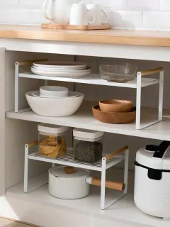 REPISA ORGANIZADOR METAL MANIJA MADERA BLANCO