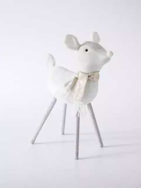 Adorno Navideño Reno Blanco