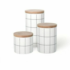FRASCO CERAMICA RAYAS BAMBU S - Brothers Home Deco