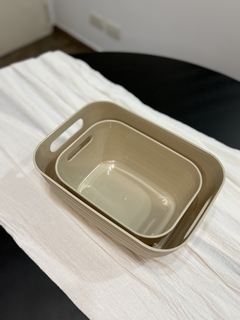 CANASTO ORGANIZADOR GRANDE BEIGE - tienda online