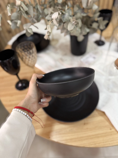 PLATO BOWL NEGRO MELAMINA