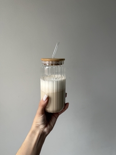 VASO TUBO RAYADO BAMBU Y SORBETE 550ml