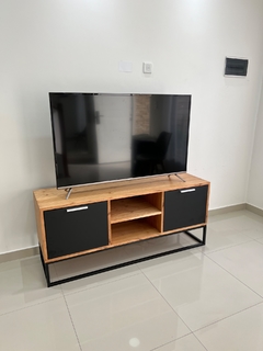 RACK BASE HIERRO - WOOD & WHITE/ BLACK