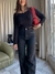 Imagen de JEAN STRAIGHT black costura blanca