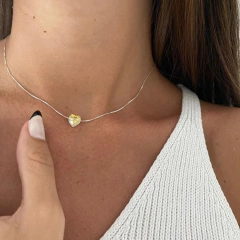 Collar mini cristal corazón