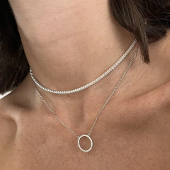 Collar círculo cubic blanco