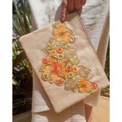 Sobre Folk triángulo flores salmón natural - tienda online