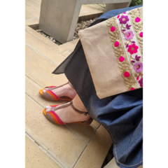 Sandalia Tulipán Visón/Fucsia/Naranja - ALADA