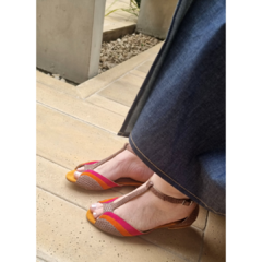 Imagen de Sandalia Tulipán Visón/Fucsia/Naranja