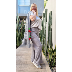 Saco largo lana mohair cerezas gris