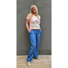 Remera estampa Rolling Stone Durazno - comprar online