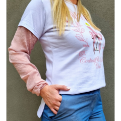 Remera estampada Coquette blanco manga larga plumetí - comprar online