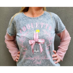 Remera polaroid gris multicolor manga larga plumeti - comprar online