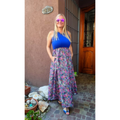 Vestido largo liberty azul, morley azul francia en internet
