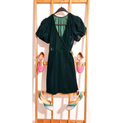 Imagen de Vestido cruzado terciopelo Verde