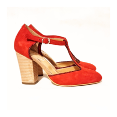 Guillermina Chicas del Cable taco alto Rojo