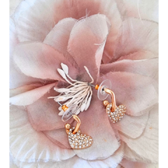 Aros colgantes corazón strass - comprar online