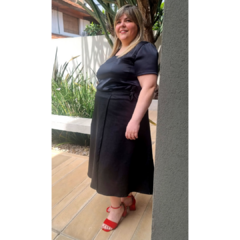 Falda cruzada jean negro - tienda online