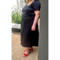 Falda cruzada jean negro