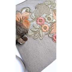 Sobre Folk triángulo flores salmón natural - comprar online
