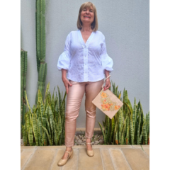 Camisa manga regulable voile algodón Broderie - comprar online