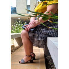 Falda cruzada al bies vichy negro - comprar online