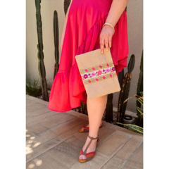 Sandalia Tulipán Visón/Fucsia/Naranja - comprar online