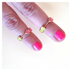 Aros tendencia corazón Pink+Lima en internet