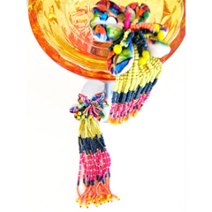 Aros tropical canutillos bordados flores Copa Cabana - ALADA