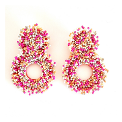 Aros tropicales canutillos bordados Mojito - comprar online