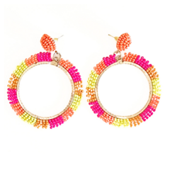 Aros tropicales canutillos bordados Cuba