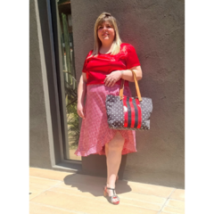 Falda Vichy cuadrille al bies rojo - ALADA