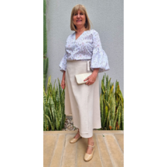 Falda lino italiano natural - tienda online