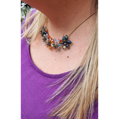 Gargantilla regulable flores - tienda online
