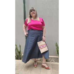 Remera de seda fucsia - comprar online
